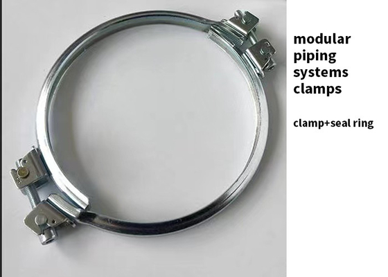 Sistem Perpipaan Modular Penjepit Pipa Galvanis Kedap Udara V Groove Pipe Clamp 16mm