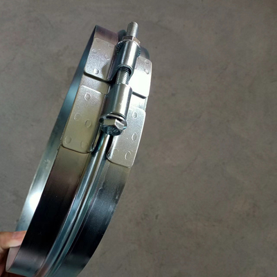 Ventilasi saluran udara logam baja Galvanized Pipe Bolt Clamp lebar