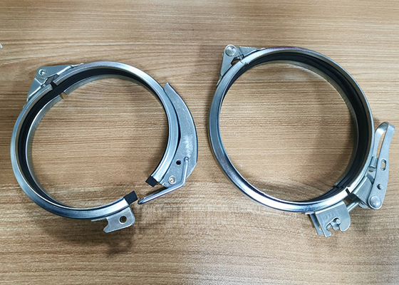 Round Duct Connector 8-60cm Quick Release Flange Clamp Untuk Sistem Pipa