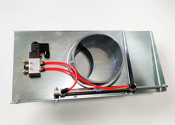 Baja Karbon Galvanis 150mm Gerbang Ledakan Gerbang Ledakan Pneumatik Untuk Sistem Hvac