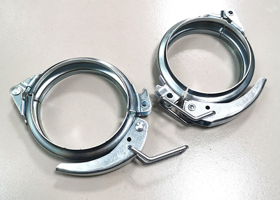 150mm Saluran Baja Galvanis Lever Hose Clamp Cincin Pengunci Klem Kekuatan Tinggi