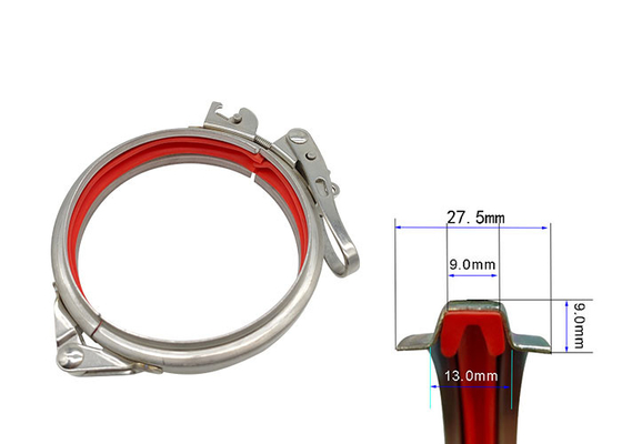 1.0mm Oem Duct 8 Inch Quick Release Pipe Clamp Adjustable Untuk HAVC