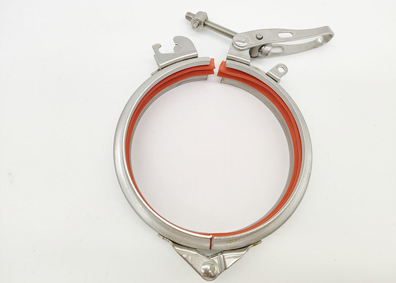 1.0mm Ketebalan Ss304 Cepat Rilis Pipe Clamp 10 Inch Dengan Seal Ring