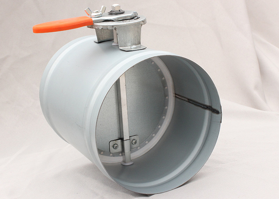 150mm Galvanized Steel Hvac Zone Dampers Operasi Manual Kontrol Blade Aksi
