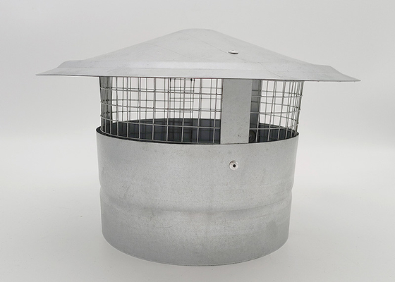 Galvanized Round Roof Vent Pipe Cap Dengan Wire Mesh 200mm Lebar Atas