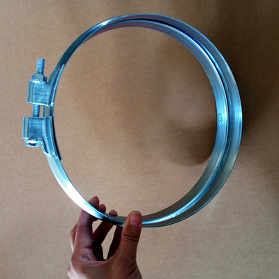 Ventilasi saluran udara logam baja Galvanized Pipe Bolt Clamp lebar